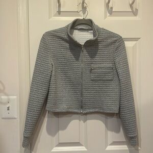 Sympathique grey zip-up crop sweatshirt, size XS